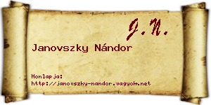 Janovszky Nándor névjegykártya