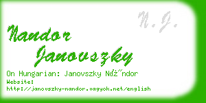 nandor janovszky business card